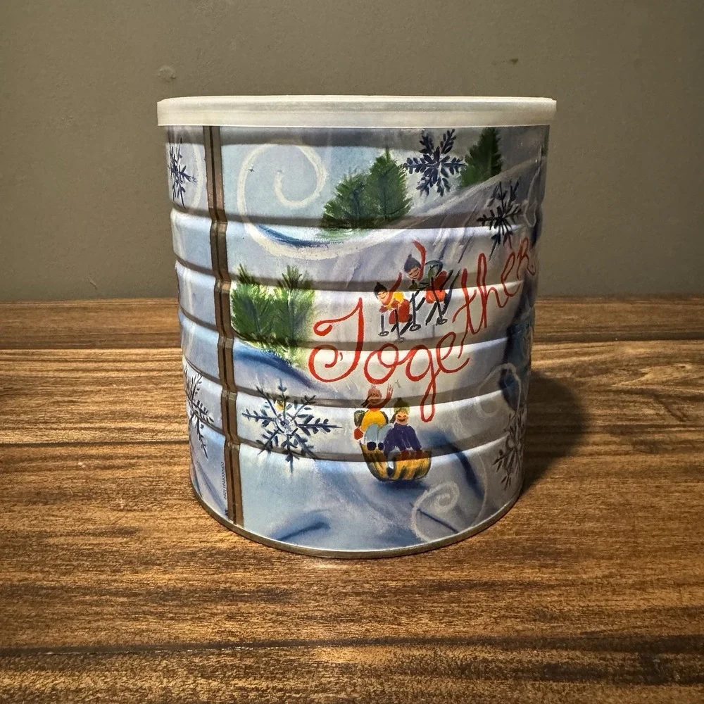 Vintage 2004 Maxwell House Winter Series Holiday Coffee Tin Canister Blue Lid